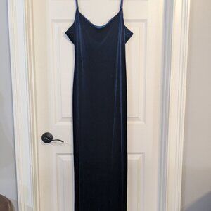 Bebe Royal Blue Velvet Maxi Gown